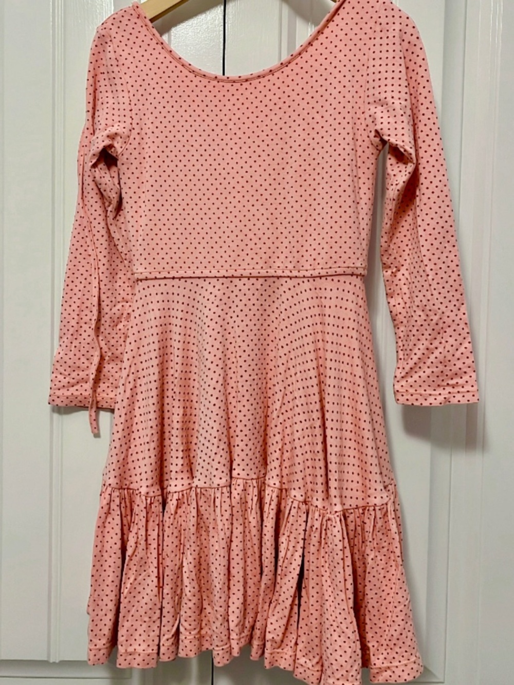 Omi Jo by Well Dressed Wolf salmon polka dot long sleeve dress